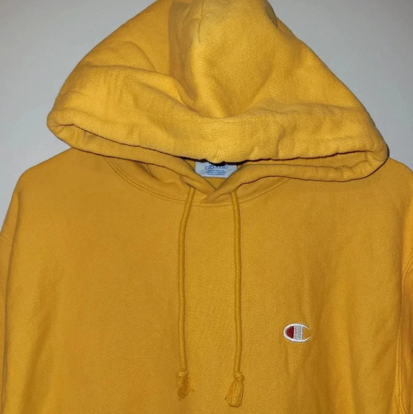 Columbia Vintage Reverse Weave Gold Hoodie large 80's 90's retro sweater LOT F10 - Picture 4 of 6